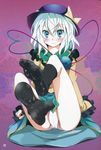  cum cum_on_body cum_on_feet cum_on_lower_body feet footwear hat highres komeiji_koishi oouso_(usotsukiya) pov_feet socks touhou usotsukiya 