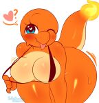  anthro breasts charmander female hi_res nintendo pok&eacute;mon pok&eacute;mon_(species) sillysmugz solo thick_thighs video_games 