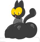  absurd_res anthro big_butt black_body black_eyes bottomless butt clothed clothing domestic_cat felid feline felis female google google_doodle hi_res huge_butt looking_at_viewer looking_back magic_cat_academy mammal momo_(google) neom-daddy open_mouth robe sitting solo thick_thighs 