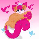  &lt;3 blush blush_lines bodily_fluids bow butt critter_catcher fangs feet female feral foot_focus fur genitals hasbro hi_res littlest_pet_shop looking_at_viewer looking_pleasured orange_body orange_fur presenting presenting_hindquarters presenting_pussy pussy saliva simple_background solo sprinkles sugar_sprinkles swear sweat sweaty_butt sweaty_feet sweaty_genitalia tongue tongue_out 