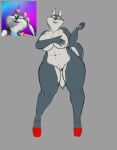  anthro big_breasts breasts canid canine canis female genitals hi_res high_heels illumination_entertainment looking_at_viewer mammal mr_dark_and nude porsha_crystal pussy sing_(movie) solo thick_thighs wide_hips wolf 