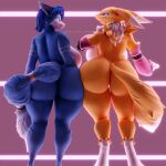  absurd_res anthro bandai_namco big_breasts big_butt breasts butt canid canine coolmaster98 digimon digimon_(species) duo female fox hi_res huge_butt krystal mammal nintendo rear_view renamon side_boob star_fox video_games 