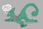  2022 anthro blush butt chameleon clothing digital_drawing_(artwork) digital_media_(artwork) embarrassed english_text genitals hi_res leon_powalski lizard male nintendo nude reptile scalie shaded simple_background sodacaps solo star_fox text video_games 