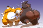  anthro big_butt brown_body butt butt_slap canid canine chubby_anthro chubby_belly chubby_cheeks chubby_male common_hippopotamus duo fat_butt fox fur gold_medal hi_res hippopotamid julian_(kazecat) kazecat kiss_mark male male/male mammal obese obese_anthro orange_body orange_fur overweight overweight_anthro overweight_male ozzifoxy slap slightly_chubby thick_tail thick_thighs 