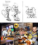  anthro beverage buffalo_wild_wings chicken_wings comic duo edit female female/female food hi_res honeydew_(artist) humor idw_publishing mask one_eye_closed onion_rings root_beer sega shopped sketch smile soda sonic_the_hedgehog_(comics) sonic_the_hedgehog_(idw) sonic_the_hedgehog_(series) tangle_the_lemur tea text thinking tongue tongue_out whisper_the_wolf wink 
