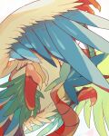  akadako animal_focus archeops bird claws commentary_request dated_commentary feathered_wings highres no_humans one-hour_drawing_challenge partial_commentary peeking_through_fingers pokemon pokemon_(creature) red_eyes simple_background slit_pupils solo white_background wings 
