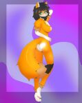  absurd_res anthro areola big_breasts breasts butt canid canine canis digital_media_(artwork) domestic_dog female fg711 fur green_eyes hair herding_dog hi_res long_tail looking_at_viewer mammal nude pastoral_dog paws pink_areola sheepdog shetland_sheepdog simple_background smile solo ted_sheepard 