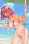  absurdres beach bikini breasts hi_you_(flying_bear) highres ibaraki_kasen large_breasts micro_bikini outdoors swimsuit touhou 