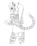 2022 5_fingers anthro breasts clothed clothing digital_media_(artwork) eyebrows eyelashes felid female fingers foxmode hair hi_res mammal pantherine solo tiger white_hair 