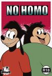  2022 anthro black_body black_nose canid canine clothing comic cover disney duo felid feline gendomx goof_troop hi_res male mammal max_goof overweight overweight_male pj_(goof_troop) shirt text topwear young 