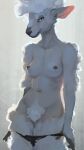  anthro bovid breasts caprine clothed clothing female fluffy fur hi_res looking_at_viewer mammal navel nipples panties panties_down partially_clothed pubes sheep solo underwear underwear_down wetchop white_body white_fur white_wool wool_(fur) 