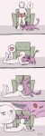  &lt;3 1:3 absurd_res ambiguous_gender comic duo eeveelution espeon exclamation_point eyes_closed feral forked_tail fur furniture hi_res human mammal nintendo pok&eacute;mon pok&eacute;mon_(species) sitting size_difference smaller_ambiguous smaller_feral tsuknak1 unusual_anatomy unusual_tail video_games 