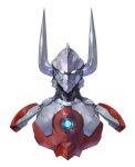  1boy father_of_ultra highres horns male_focus portrait power_armor science_fiction shimizu_eiichi solo ultra_series ultraman_(hero&#039;s_comics) ultraman_suit white_background yellow_eyes 
