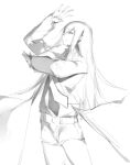  1girl highres makise_kurisu monochrome simple_background sketch steins;gate white_background yuishironeko 