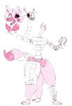  3_legs ambiguous_gender animatronic anthro bow_tie canid canine dipstick_tail five_nights_at_freddy&#039;s five_nights_at_freddy&#039;s_2 fox hi_res machine mammal mangle_(fnaf) markings mrluckey restricted_palette robot scottgames solo tail_markings thick_thighs video_games 