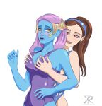  breast_grab breasts brown_hair clothing duo female female/female hair hand_on_breast human mammal mole_under_eye padme_amidala pantoran raikoh-illust riyo_chuchi star_wars star_wars:_the_clone_wars swimwear 