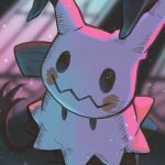  black_eyes blurry claws commentary_request disguise luna_mokamoka mimikyu no_humans pokemon pokemon_(creature) rag shadow solid_oval_eyes solo 