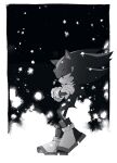  1boy absurdres animal_nose closed_mouth crossed_arms from_side full_body furry furry_male gloves greyscale highres looking_down male_focus monochrome re30103 sad shadow_the_hedgehog solo sonic_(series) white_gloves 