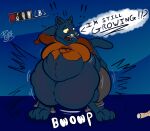  anthro domestic_cat english_text felid feline felis female hi_res mae_borowski mammal night_in_the_woods obese overweight pyne_(artist) solo text video_games weight_gain 