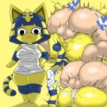  &lt;3 animal_crossing ankha_(animal_crossing) anthro balls bodily_fluids breasts butt clothing cum cum_in_pussy cum_inside domestic_cat dress duo enigi09 felid feline felis female from_front_position genital_fluids genitals hi_res human instant_loss_2koma male male/female mammal mating_press mummy_costume nintendo penetration penis sex thick_thighs vaginal vaginal_penetration video_games wide_hips yellow_body 