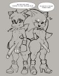  &lt;3 absurd_res anthro balls bedroom_eyes big_balls big_butt big_penis blazinahegao bodily_fluids butt canid canine clothing collar dialogue duo ear_piercing eulipotyphlan fangs fluffy fluffy_tail fox genitals gloves greyscale handwear heart_beat hedgehog hi_res high_heels looking_at_viewer male male/male mammal miles_prower monochrome narrowed_eyes nervous nervous_smile nervous_sweat penis piercing seductive sega smile smiling_at_viewer sonic_the_hedgehog sonic_the_hedgehog_(series) sound_effects sweat text thick_thighs wide_hips 