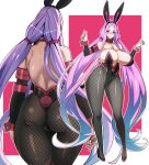  absurdres animal_ears ass black_leotard collar curvy detached_sleeves fake_animal_ears fake_tail fate/grand_order fate/hollow_ataraxia fate/stay_night fate_(series) fishnet_legwear fishnets glasses high_heels highres leotard long_hair medusa_(fate) medusa_(rider)_(fate) pantyhose playboy_bunny plump purple_collar purple_eyes purple_hair rabbit_ears rabbit_tail strapless strapless_leotard tail uc very_long_hair wrist_cuffs 