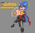  areola big_areola big_breasts blue_body blue_fur blueberrygrizzly blush breasts crossgender dialogue ear_piercing english_text eulipotyphlan evil_grin eyelashes female fur genitals hedgehog hi_res long_eyelashes mammal mtf_crossgender nipples piercing sega smile solo sonic_the_hedgehog sonic_the_hedgehog_(series) text text_box 