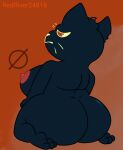  anthro big_butt breasts butt domestic_cat felid feline felis female hi_res mae_borowski mammal night_in_the_woods redriver24816_(artist) simple_background slightly_chubby solo solo_focus tired video_games 