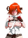  a.b.a bad_id bad_pixiv_id bandages blush breasts chain fingerless_gloves gloves green_eyes guilty_gear key key_in_head kishio_(agedama) large_breasts lowres red_hair short_hair solo 