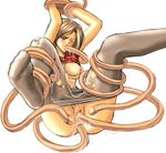  anal breasts brown_eyes brown_hair censored cum cum_in_ass cum_in_pussy cum_inside double_penetration fellatio oral pantyhose rape shirt_lift suspended suspension tentacle torn_clothes vaginal 