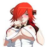  a.b.a bad_id bad_pixiv_id bandages blush breasts chain fingerless_gloves gloves green_eyes guilty_gear key key_in_head kishio_(agedama) large_breasts nipples red_hair short_hair solo 