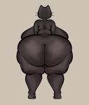  2022 anthro big_breasts big_butt breasts butt butt_focus domestic_cat felid feline felis female huge_butt mammal rear_view shaded simple_background smokii solo standing thick_thighs whiskers wide_hips 