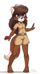  anthro breasts brown_hair canid canine clothed clothing disney eyewear female fox fur gabbslines glasses hair hi_res mammal myra_foxworthy small_breasts solo talespin 