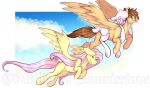  alternate_species bovid brown_body brown_hair brown_tail caprine equid equine feathered_wings feathers female feral fluttershy_(mlp) flying friendship_is_magic fur group hair hasbro hi_res hooves kingdom_hearts male mammal miphassl my_little_pony pegasus pink_hair pink_tail pom_(tfh) sheep signature smile sora_(kingdom_hearts) square_enix them&#039;s_fightin&#039;_herds trio video_games white_body white_fur wings wool_(fur) yellow_body 