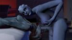  alien alien_humanoid asari bed duo fellatio female furniture humanoid intersex intersex/female liara_t&#039;soni mass_effect masturbation oral penile samara sex unknown_artist video_games 