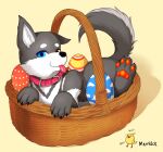 busket canid canine canis cannid domestic_dog easter easter_egg egg feral hi_res holidays husky invalid_tag male mammal mavrickzoo nordic_sled_dog paws spitz tongue 