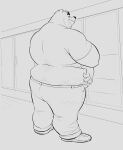  2022 anthro belly big_belly bottomwear clothing hi_res male mammal osos overweight overweight_male pants shirt solo topwear ursid 