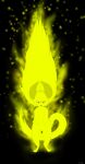  absurd_res angry annoyed big_ears big_tail blonde_hair feral fluffy glowing glowing_body hair hi_res invalid_tag long_hair male orange_eyes rasputin simple_background solo standing vcrain yellow_body 