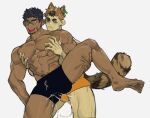  &gt;_&lt; 2boys abs animal_ears bara black_male_underwear bulge bulge_to_ass clothed_sex cross_scar cum cum_in_clothes dark-skinned_male dark_skin ejaculation facial_hair goatee grabbing green_eyes hellme_grg highres interracial large_pectorals male_focus male_underwear multiple_boys muscular muscular_male navel nipple_piercing nipples orange_male_underwear original pectoral_grab pectorals piercing raccoon_boy raccoon_ears raccoon_tail scar scar_on_cheek scar_on_face short_hair sideburns spread_legs stomach tail thick_eyebrows thick_thighs thighs topless_male underwear yaoi 