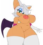  anthro bat_wings big_breasts breasts chiropteran female green_eyes hi_res looking_at_viewer mammal melonpuff membrane_(anatomy) membranous_wings nipples nude potbelly rouge_the_bat sega slightly_chubby solo sonic_the_hedgehog_(series) thick_thighs wide_hips wings 