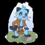  1:1 anthro archived_source biped clothed clothing coat detailed_background dewott diaper fur hi_res male nintendo oscar_(liftzors) pok&eacute;mon pok&eacute;mon_(species) rand1971 smile solo standing topwear video_games 