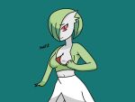  anthro breasts female gardevoir nintendo pok&eacute;mon pok&eacute;mon_(species) psychic_power show_boobs small_breasts solo unknown_artist video_games 