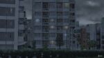  artist_name balcony building cityscape cloud cloudy_sky commentary_request dark_clouds highres instagram_username isbeyvan japan lamppost no_humans original outdoors power_lines rain road_sign scenery sign sky tree utility_pole watermark window 