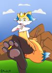  &lt;3 &lt;3_eyes 4_toes absurd_res alternate_color braixen braixy_fireheart crown digit_ring feet first_person_view foot_fetish foot_focus girly gynomorph hi_res intersex jewelry looking_at_viewer male mhicky93 nintendo pawpads paws pok&eacute;mon pok&eacute;mon_(species) ring simple_background smug solo toe_ring toes video_games 