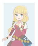  1girl artist_name bangs blonde_hair blue_eyes bracelet chocomiru eyelashes hime_cut jewelry long_hair looking_to_the_side pointy_ears princess_zelda shiny shiny_hair signature solo straight_hair the_legend_of_zelda the_legend_of_zelda:_skyward_sword 