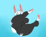  anthro big_breasts big_butt blue_eyes bottomwear breasts butt camel_toe clothing colored_nails female hand_on_butt hi_res lagomorph leporid mammal nails neom-daddy pants rabbit shirt solo thick_thighs topwear white_body yoga_pants 