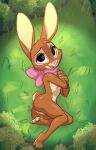 absurd_res anthro brown_body brown_fur featureless_crotch female fur grass hi_res lagomorph leporid lying mammal nude on_side outside plant rabbit siroc solo 