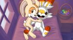  anthro bed cream_the_rabbit duo easter_egg female female/female fur furniture genitals hi_res inside looking_at_viewer nintendo nude omatic on_bed open_mouth pok&eacute;mon pok&eacute;mon_(species) pussy scorbunny sega sonic_the_hedgehog_(series) video_games white_body white_fur 
