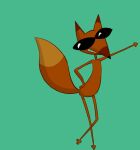  animated anthro atnog black_nose blue_background canid canine cartoon_network clenched_teeth courage_the_cowardly_dog eyewear eyewear_only fox fur green_background grin hand_on_hip happy looking_aside looking_away male mammal nude orange_body orange_fur simple_background smile smug solo standing sunglasses sunglasses_only swaying tail_motion tailwag teeth the_cajun_fox turquoise_background 
