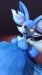  3d_(artwork) abdominal_bulge absurd_res after_vore ambiguous_gender ambiguous_prey anthro belly big_belly blue_body blue_fur blue_tongue bluffy blush bluxen braixen breasts digital_media_(artwork) dipstick_tail fan_character fangs featureless_breasts female female_pred fur hi_res hyper hyper_belly kristall_krit long_tongue markings multicolored_body multicolored_fur nintendo pok&eacute;mon pok&eacute;mon_(species) selfie simple_background source_filmmaker tail_markings tongue video_games vore white_body white_fur yellow_eyes 